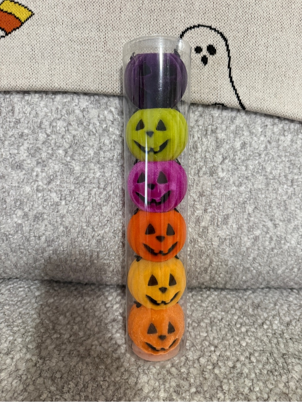 Adorable Halloween Velvet Pumpkin Treat Bucket Ornaments Decor (6)